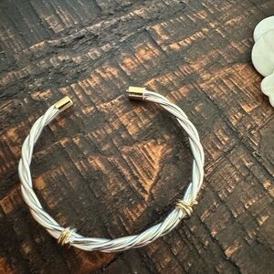 Barb wire silver and gold bracelet